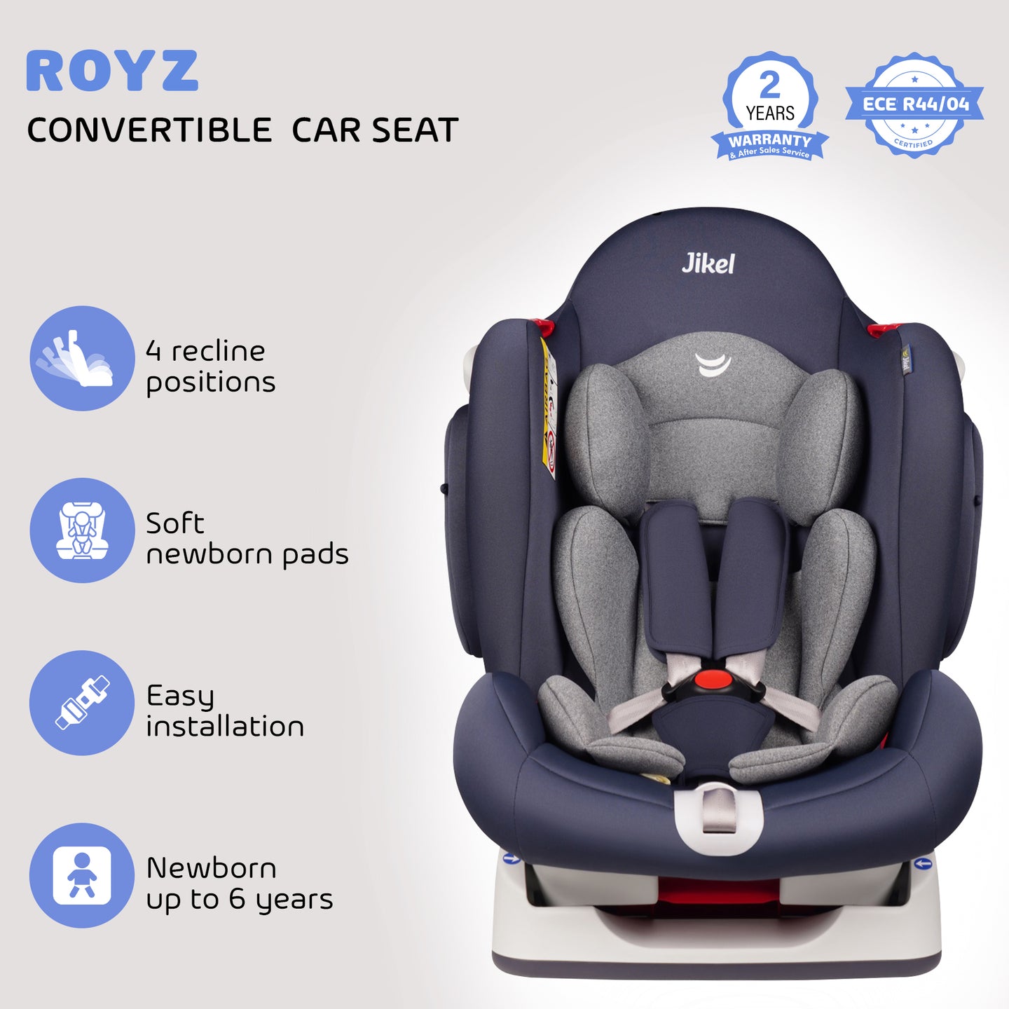 Royz Convertible Car Seat - Grey